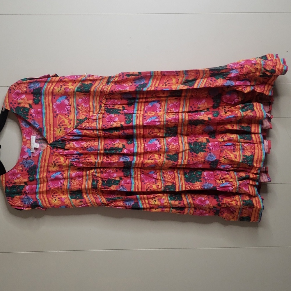 Chelsea & Violet Orange Floral Print Dress Large